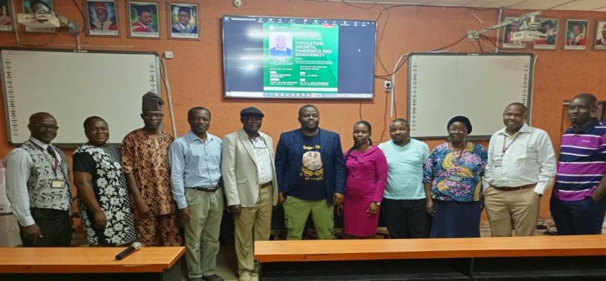 Prof. Yessoufou and TCEBCEM members after a presentation