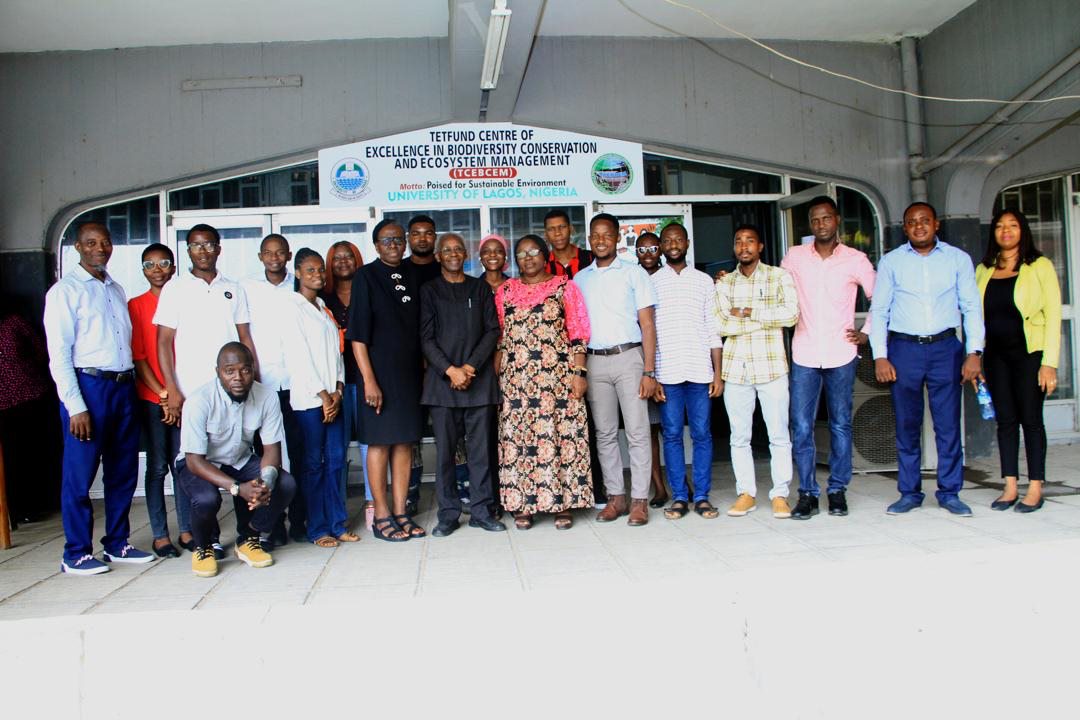 TETFund representatives and TCEBCEM postgraduate students after an engagement